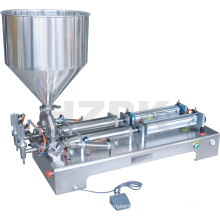 HZPK semi-automatic double-head paste filling machine with mixing zone and heating zone simple footrest paste filling machine